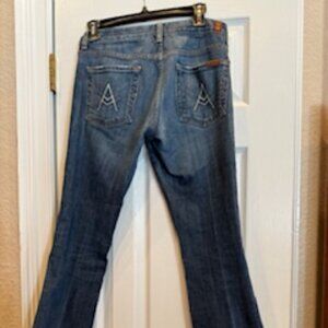 7 For All Mankind A-Pocket Cotton Bootcut Y2K Stretch Dark Wash Jeans Size 27